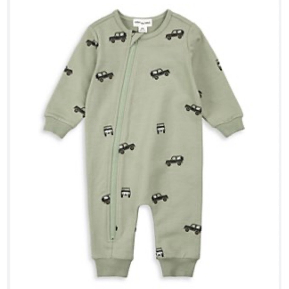 MILES THE LABEL Baby Gray Fox Print Sz 6 Months Bodysuit Organic Cotton Cute